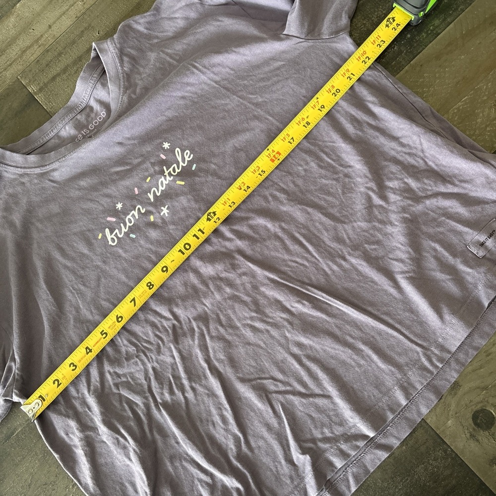 Life is Good Buon Natale Italian Christmas Cookies Long Slv Crusher Boxy Tee L - Picture 7 of 8